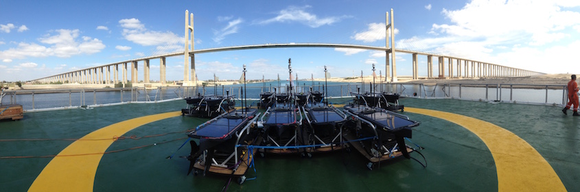 Wave Gliders traveling through Suez Canal