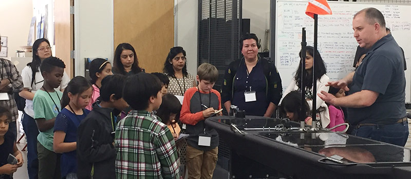 a visit from the Central Park Elementary School's robotics team